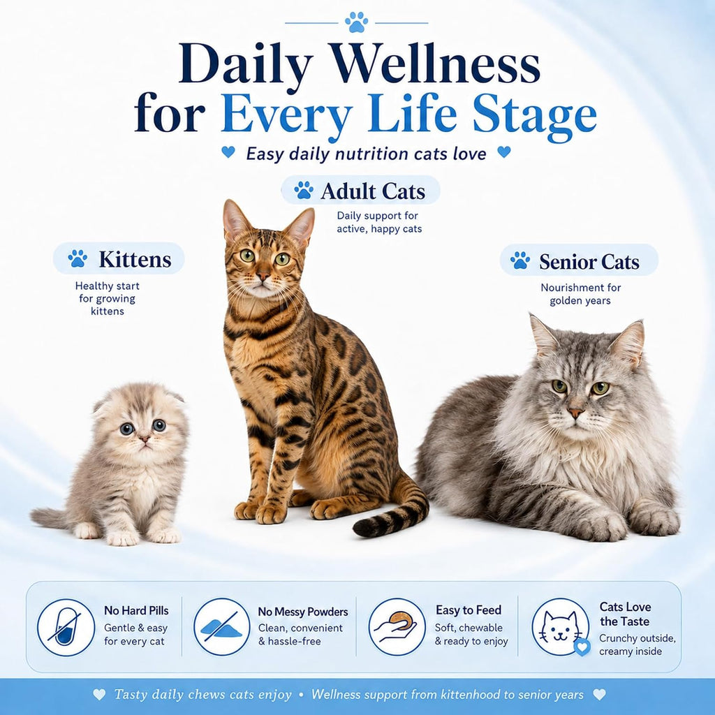 Cudory 15 in 1 daily multivitamin package back with dosage instructions for cats