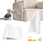 4pack Cat Scratch Couch Furniture and Wall Protector | Adhesive Cat Scratch Pad for Covering Cat Tower, DIY Climbing Cat Scratcher Couch Protector from Cat Claws Scratching (Light Gray) - Image 9