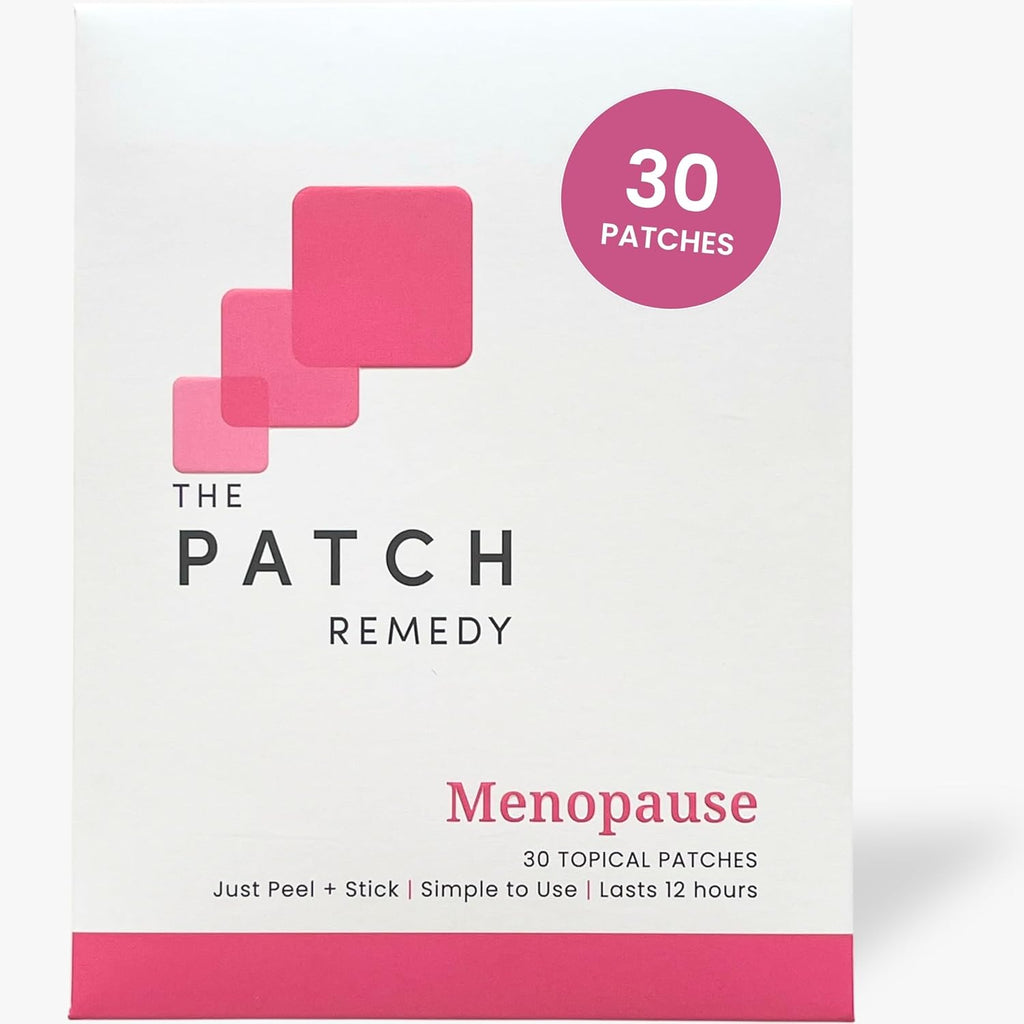 Meraki Brands The Patch Remedy Menopause Patch front view packaging of thirty topical patches