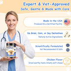Probiotics for dogs skin and coat health supplement bottle label
