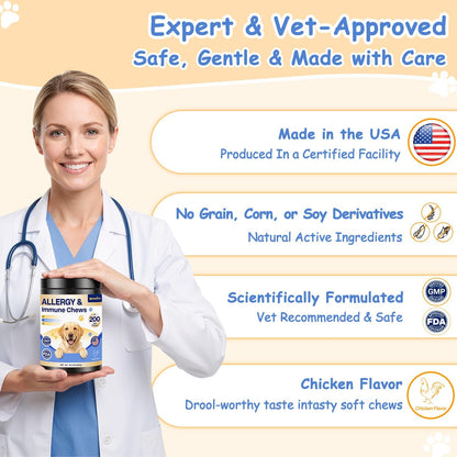 Probiotics for dogs skin and coat health supplement bottle label