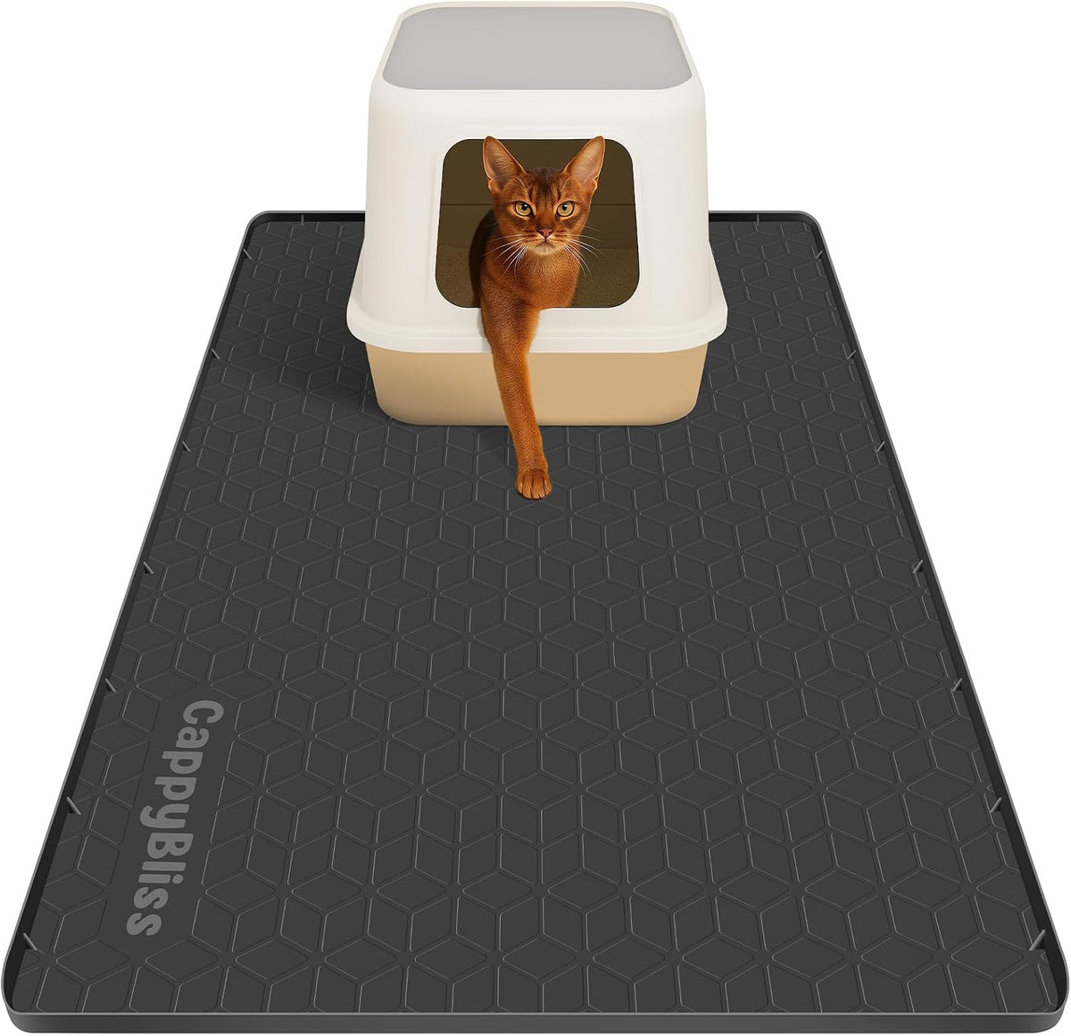 Large Cat Mat for Litter Box, 34"x22" Waterproof Silicone Mat with Litter Trapping, Easy Clean & Non-Slip Floor Pad for Indoor Cats, Dark Gray - Image 11
