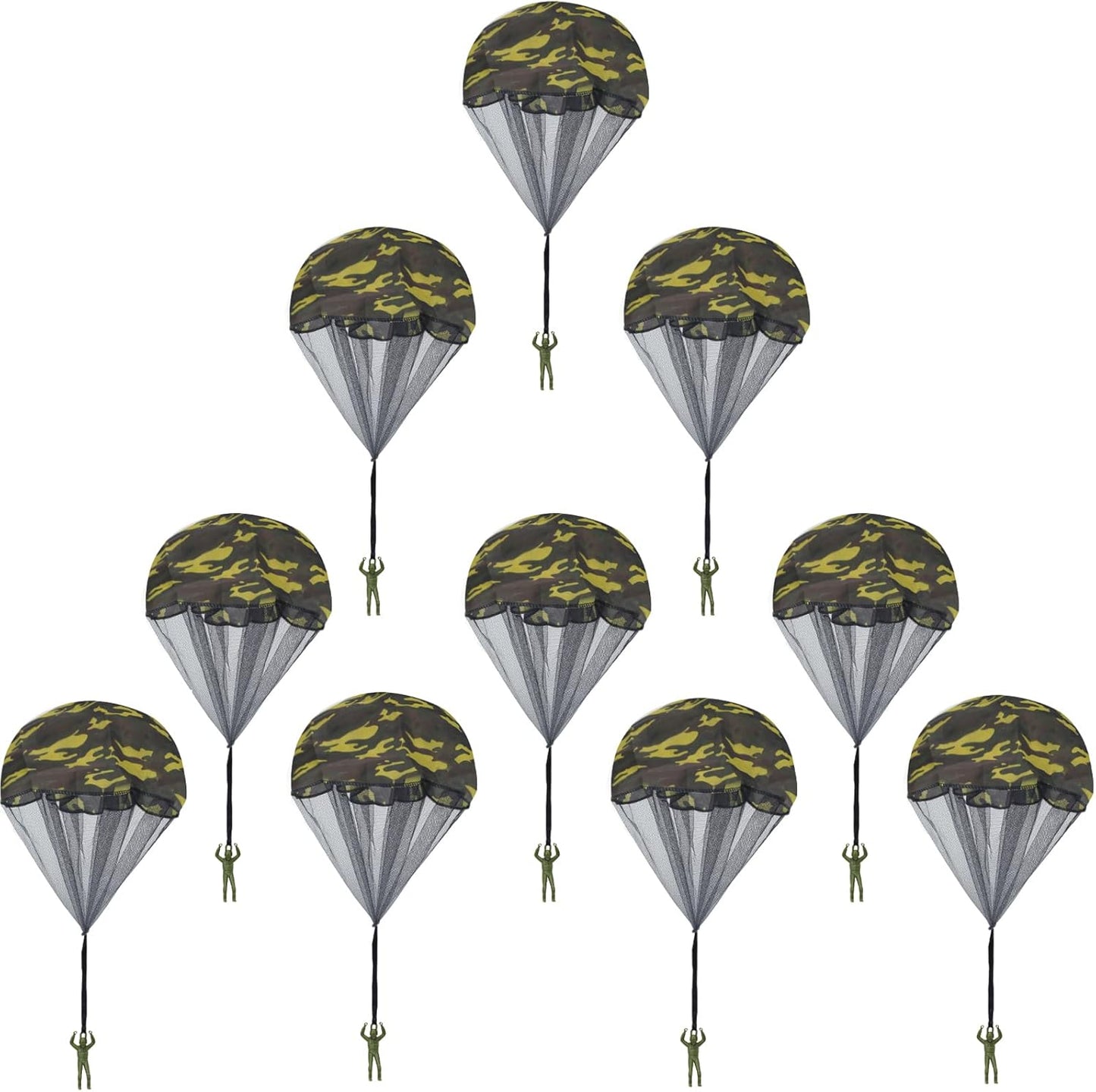 Catcan camouflage parachute men toy pack front view showcasing the outdoor flying product box