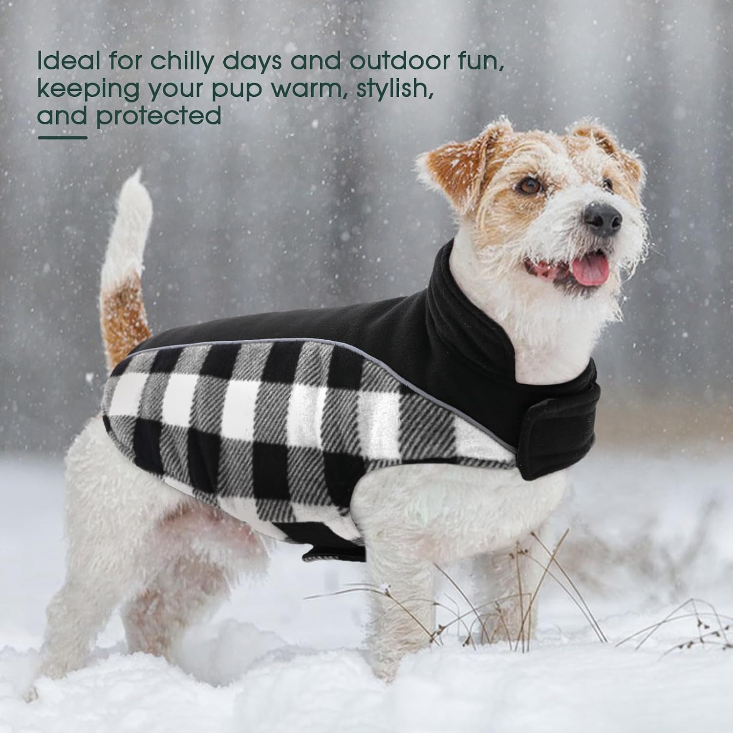 Kuoser winter dog clothes leash hole functionality