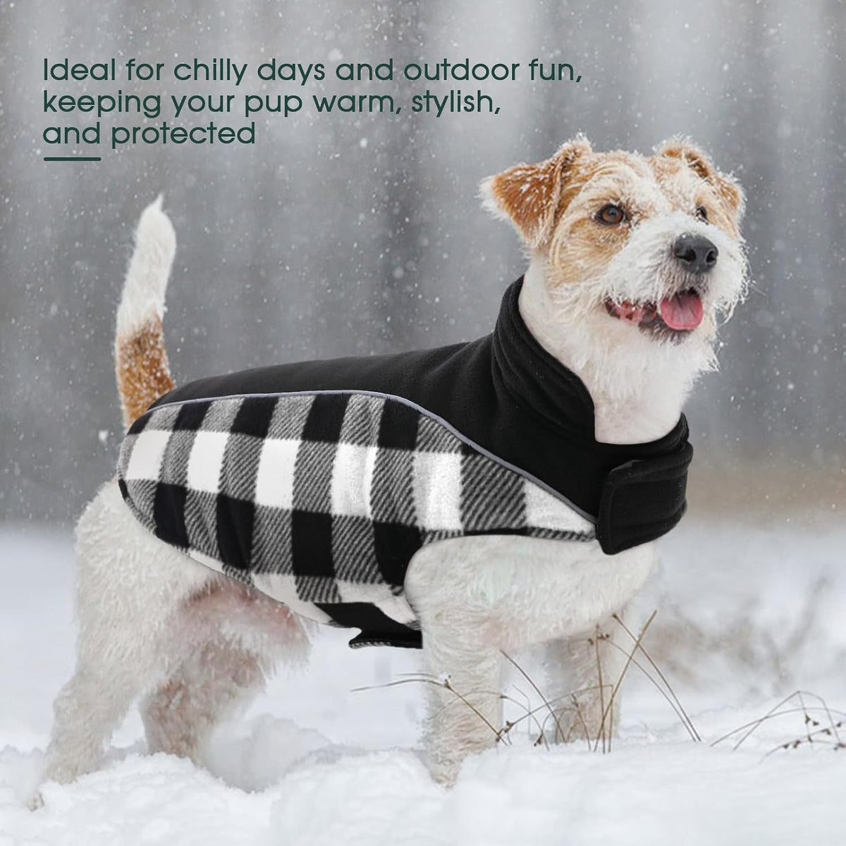 Kuoser winter dog clothes leash hole functionality