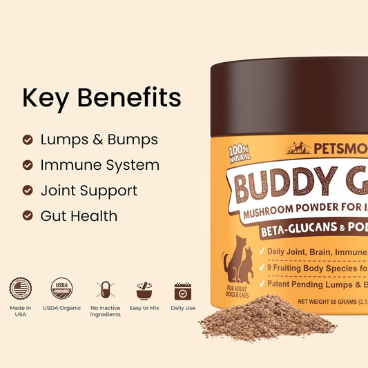 Petsmont lipoma and bump supplement for dogs and cats packaging detail.