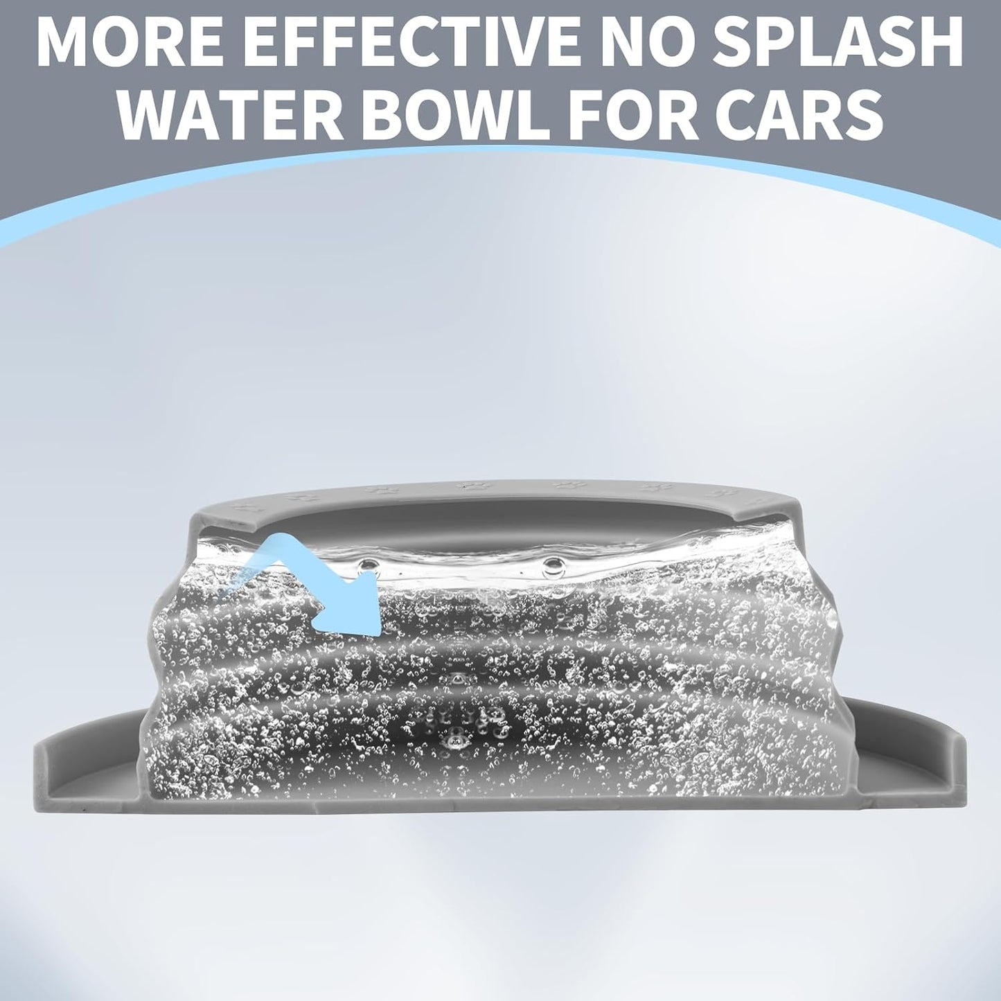 Side profile of SLSON spill proof dog water bowl highlighting the anti splash lip structure