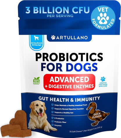 Artullano veterinarian formulated dog probiotic container showing safety seal
