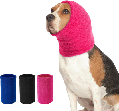Dog Ear Muffs Noise Protection, Dog Calming Hoodie Cat Anxiety Relief Ear Wrap, Double Layer Thickened Soft Elastic Neck Head Cover Noise Cancelling for Grooming,Force Drying,Fireworks (Blue, Small) - Image 10