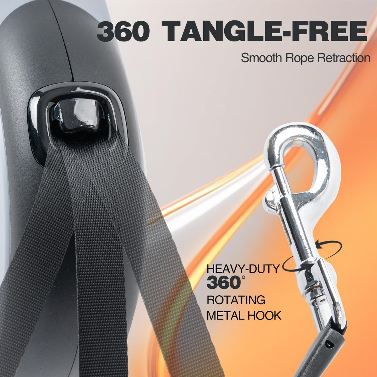 Ergonomic anti-slip handle of Pina retractable dog leash