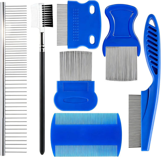Yolev 7 pack pet grooming comb set front view