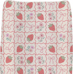 ZoUbqchY Boho Strawberry Baby Changing Pad Cover front view