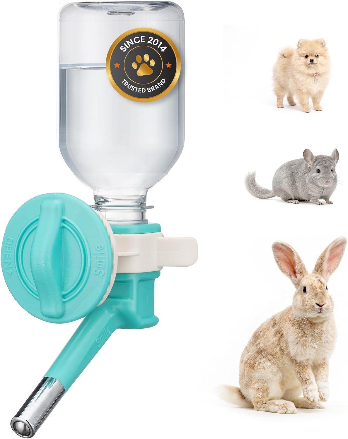 Choco Nose No-Drip Small Animal Water Bottle - Leak-Proof Patented Nozzle Helps Prevent Pet Cage Mess & Wet Bedding - Guinea Pig, Rabbit, Ferret, Hamster - BPA Free, Easy Install, 10.2 fl oz (C128) - Image 10