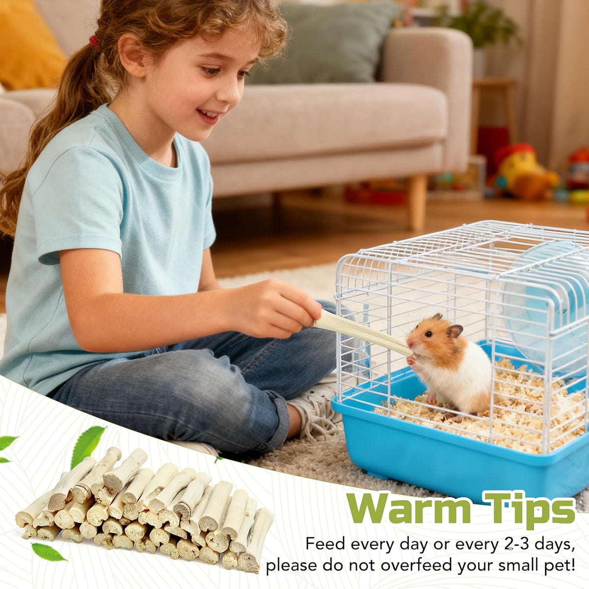 Rabbit teething toy sweet bamboo bundle rich in fiber and potassium