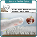Close up of Bytebay transparent plastic spikes for cat deterrence