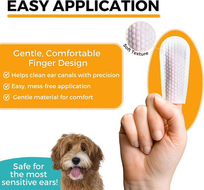 Close up of Nootie dog and cat ear cleaning wipes container showing active ingredients.