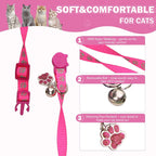 HLJ nylon pet collars with quick release cat face buckles close up