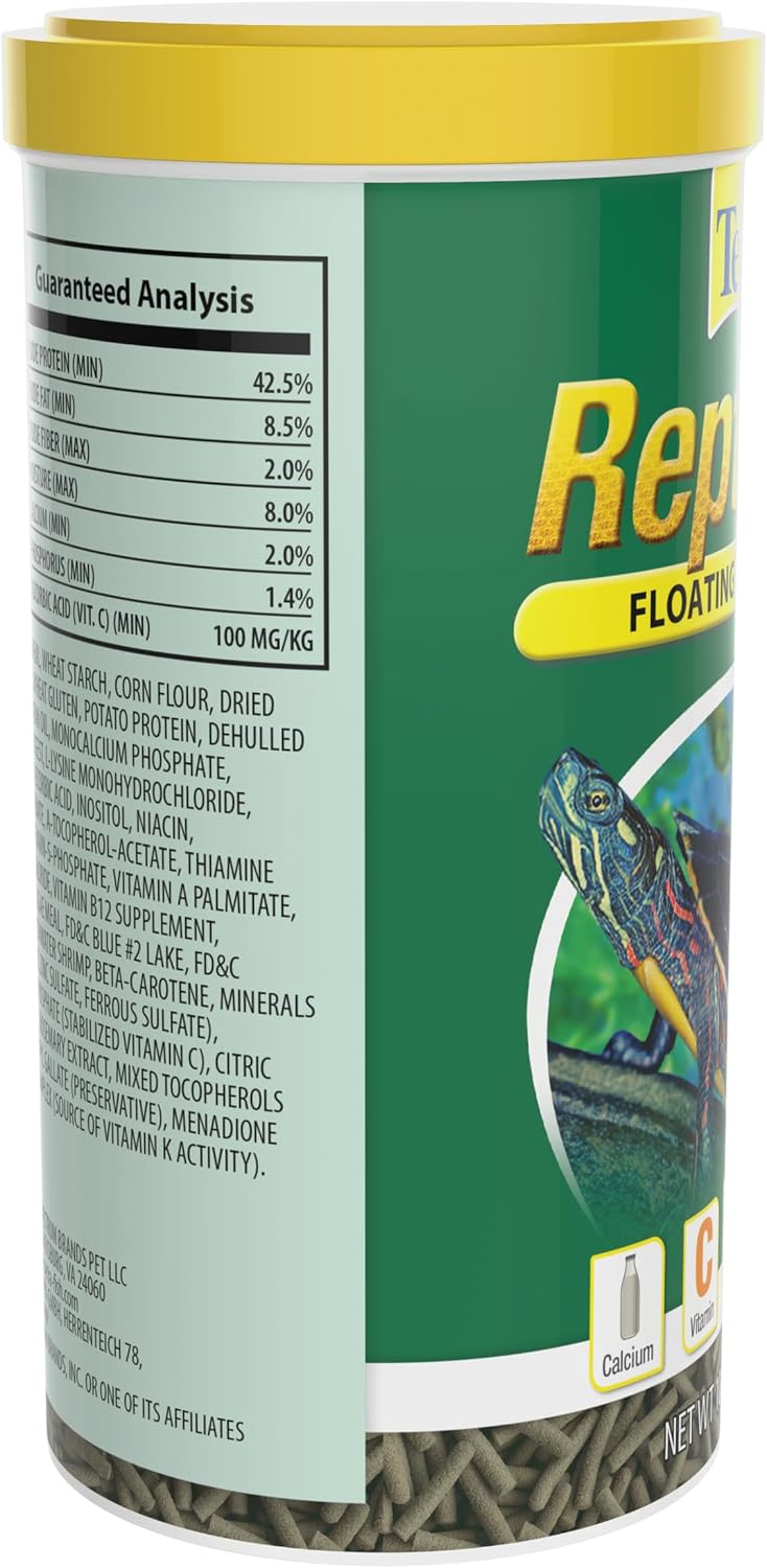 Tetra turtle food packaging back label details