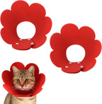 Felt Cat Recovery Collar, Cute Flower Cat Recovery Collar Adjustable Recovery Cones (2Pcs, M 8.7-9.8inch, Yellow/Pink) for Small Dogs Kittens Cats - Image 14