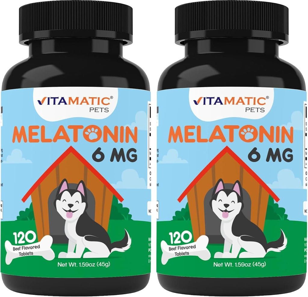 Authentic Vitamatic pets melatonin container imported from United States for Indian pet care.