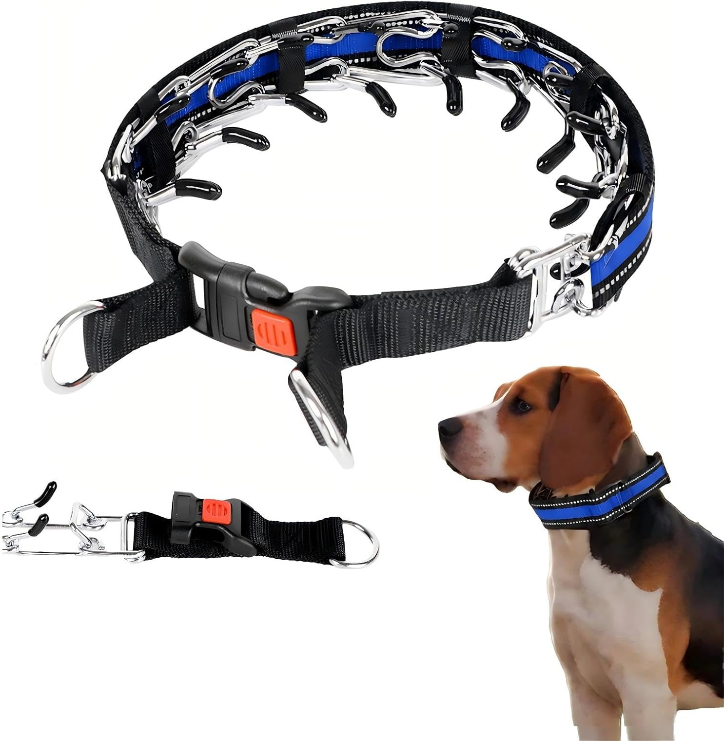 DFQ comfort tip dog collar packaging elements and nylon sleeve view