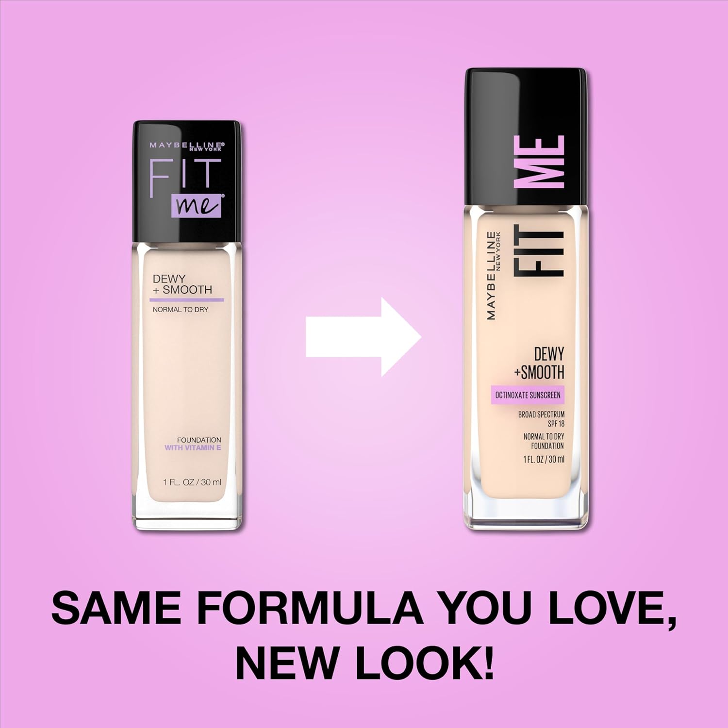 Maybelline Fit Me Dewy + Smooth Liquid Foundation Makeup, Porcelain, 1 Count (Packaging May Vary) - Image 2
