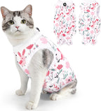 SlowTon Cat Recovery Suit - Cat Onesie for Cats After Surgery Female Male, Kitten Clothes Cats Surgical Spay Suit Abdominal Wounds, E-Collar Alternative Bodysuit Shirt Anti-Licking (Blue Flower,M) - Image 13