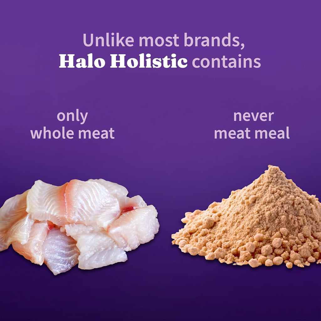 Close up of Halo Holistic cat food kibble texture