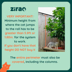 Detailed view of the 7.8 ft cat fence roller