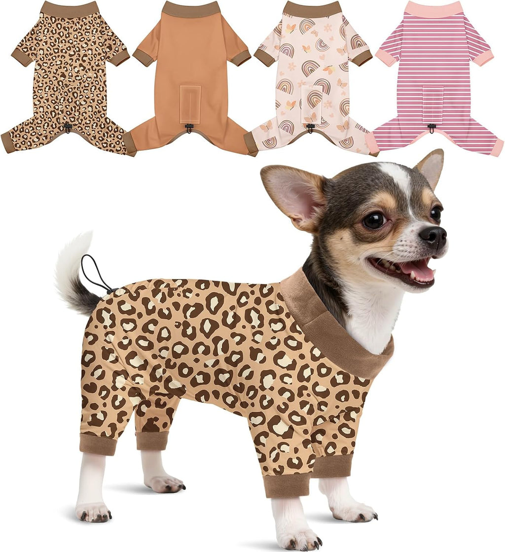 Glittme 4 Pack Dog Pajamas for Small Dogs Girl Boy, Soft Stretchy Puppy Onesies Jumpsuit, Breathable Pet Pjs Clothes for Sleeping & Anti-Shedding, Cute Doggy Apparel Vest - Image 15