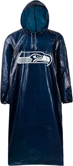 NFL Waterproof Rain Poncho for Adults, Sporty, Elastic Sleeves and Drawstring Hood, Unisex Rain Coat - Image 11