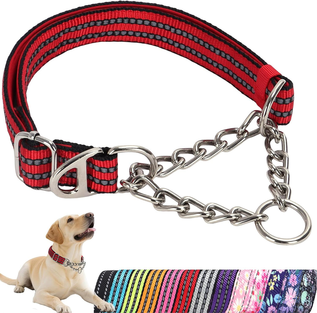 Martingale Dog Collar with Soft Padded - Reflective Choke Chain Collar, Heavy Duty Dual D-Rings no Pull Dog colla for Large/Medium/XL,XXL Dogs - Comfort Training Collar(Black M) - Image 12