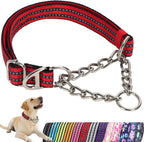 Martingale Dog Collar with Soft Padded - Reflective Choke Chain Collar, Heavy Duty Dual D-Rings no Pull Dog colla for Large/Medium/XL,XXL Dogs - Comfort Training Collar(Black M) - Image 12