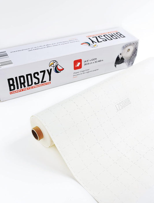 Birdszy bird cage liner 14.5 inch roll with dispenser box