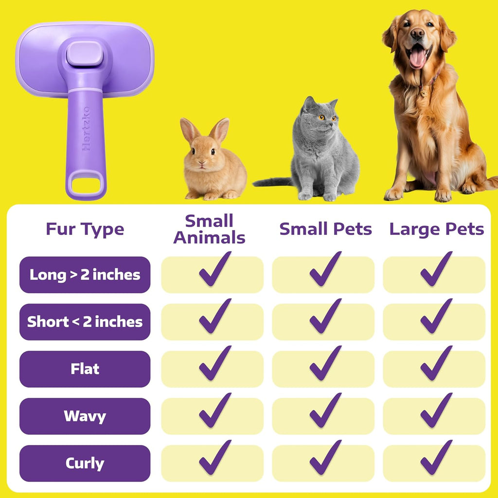 Dog deshedding tool shown from side angle view