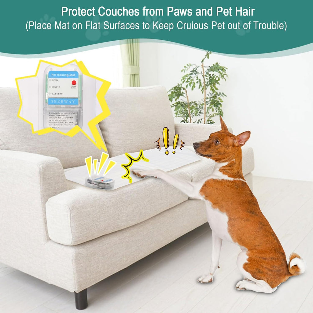 Seerway pet training mat on living room couch