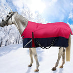 1200D Horse Blanket Turnout Sheet Waterproof and Breathable Lightweight/Medium Fill,Horse Turnout Rug for Real Horses, with Reflective Strips Design (Dark Blue, 81'') - Image 9