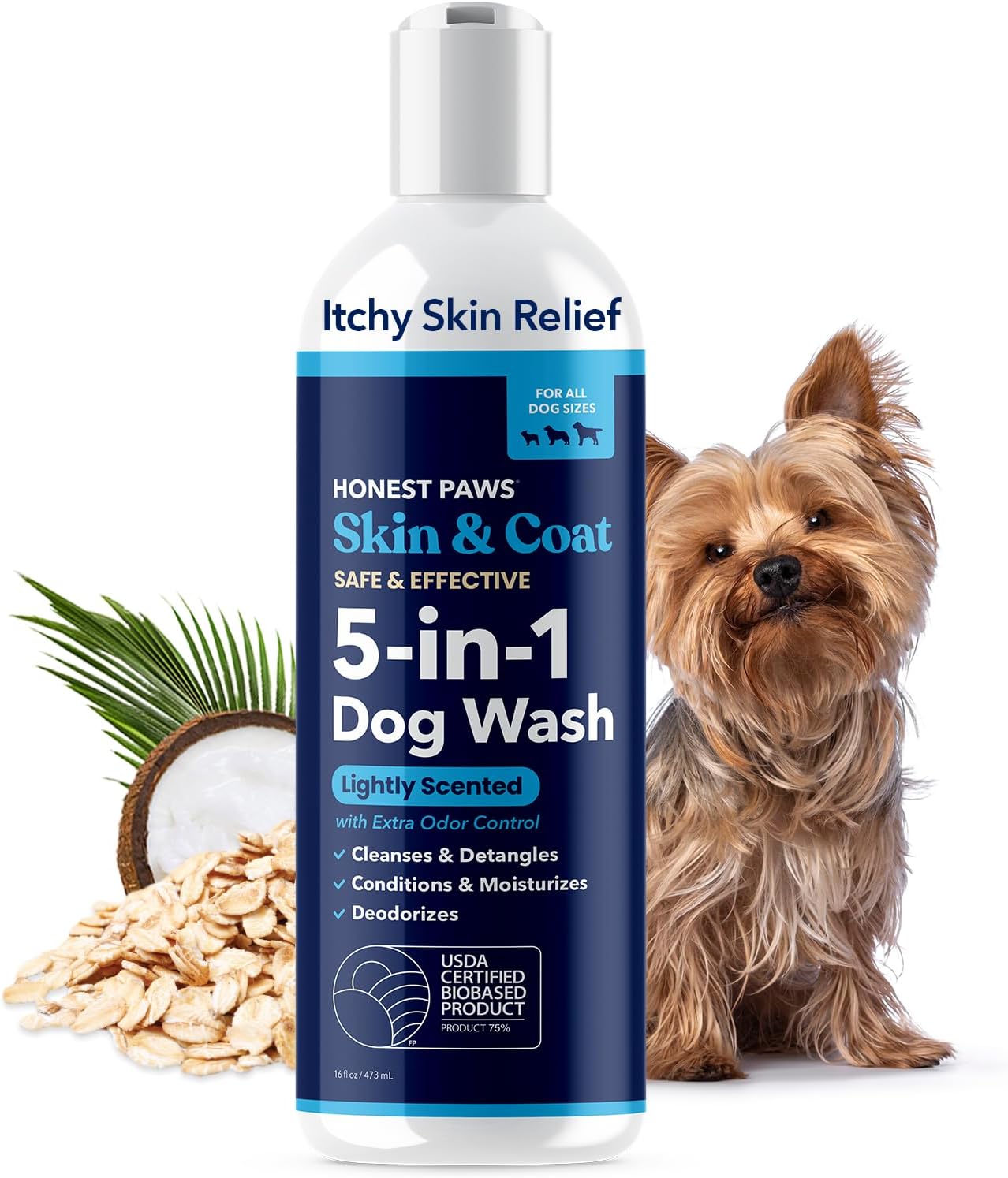 Honest Paws Dog Shampoo and Conditioner - Premium Dog Wash for Allergies and Dry, Itchy, Moisturizing for Sensitive Skin - Sulfate Free, Plant Based, All Natural -16 Fl Oz - Image 10