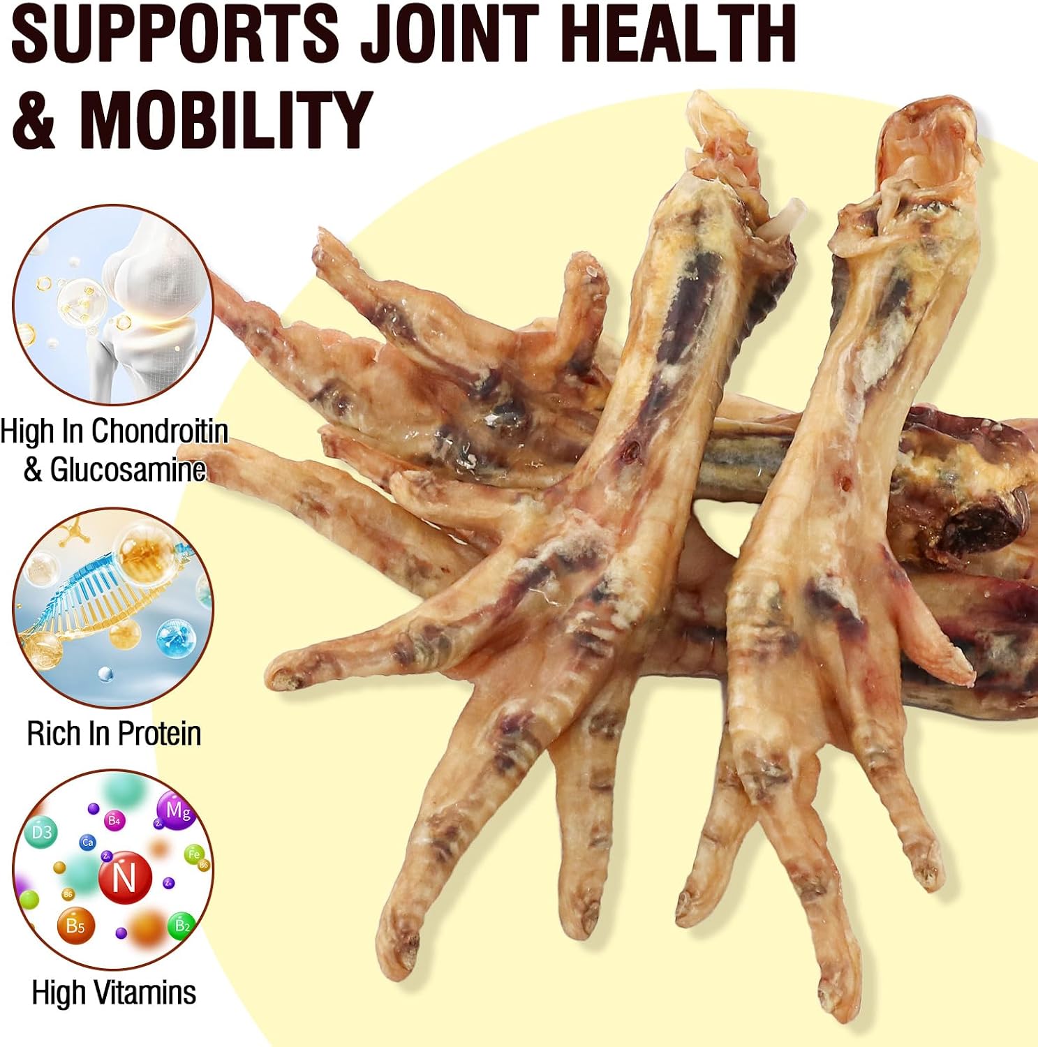 Wagging Master chicken feet showing joint support benefits