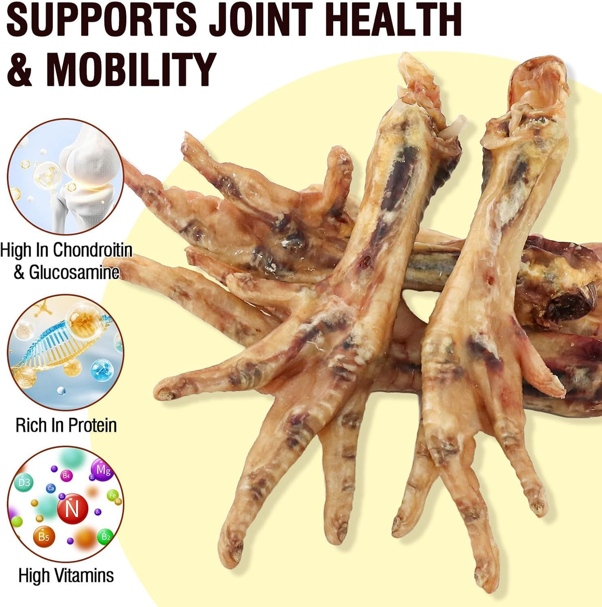 Wagging Master chicken feet showing joint support benefits