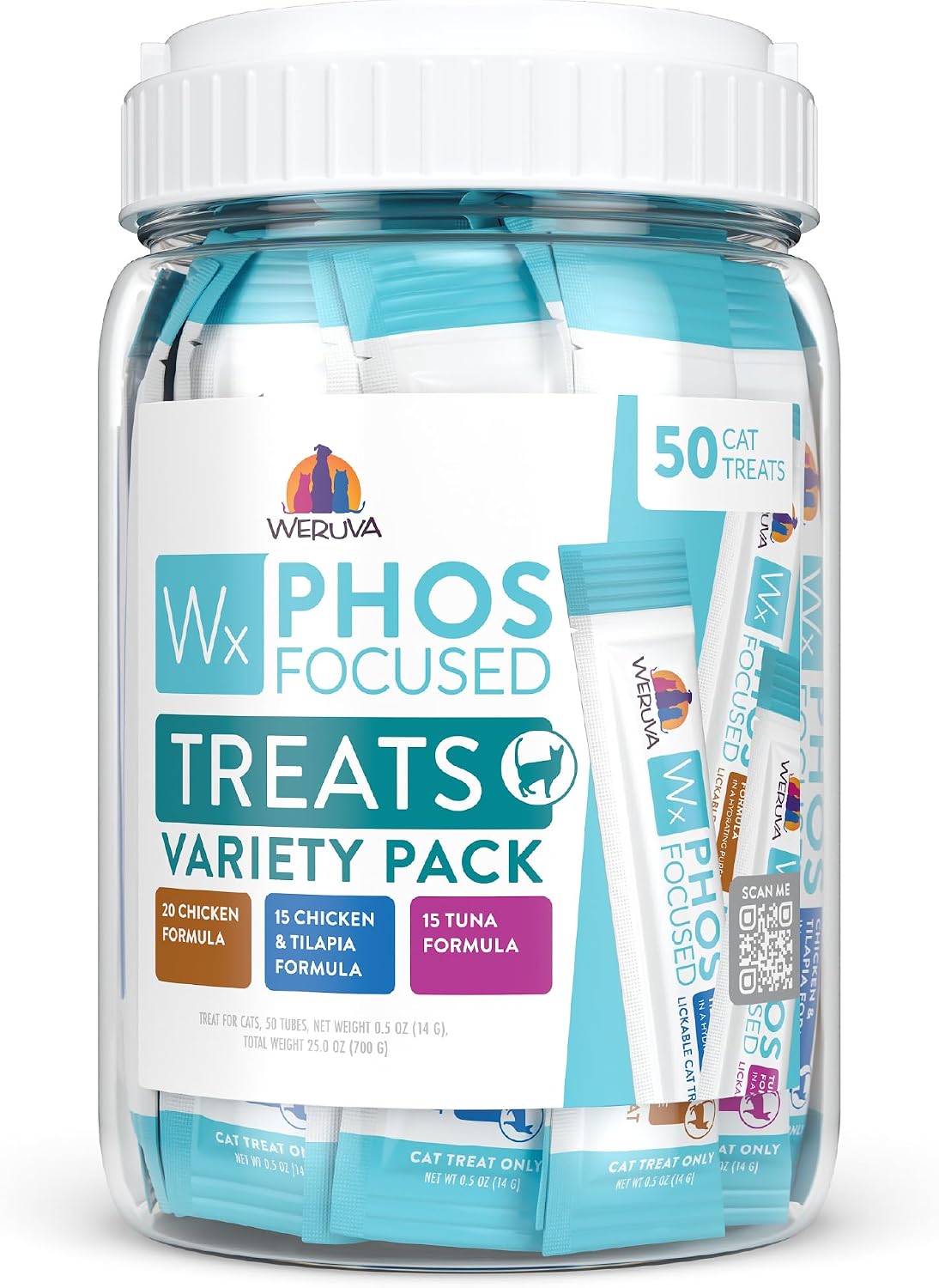 Weruva Wx Phos Focused, Tuna Formula Lickable Cat Treats, 0.5oz Tube, Pack of 5 - Image 10