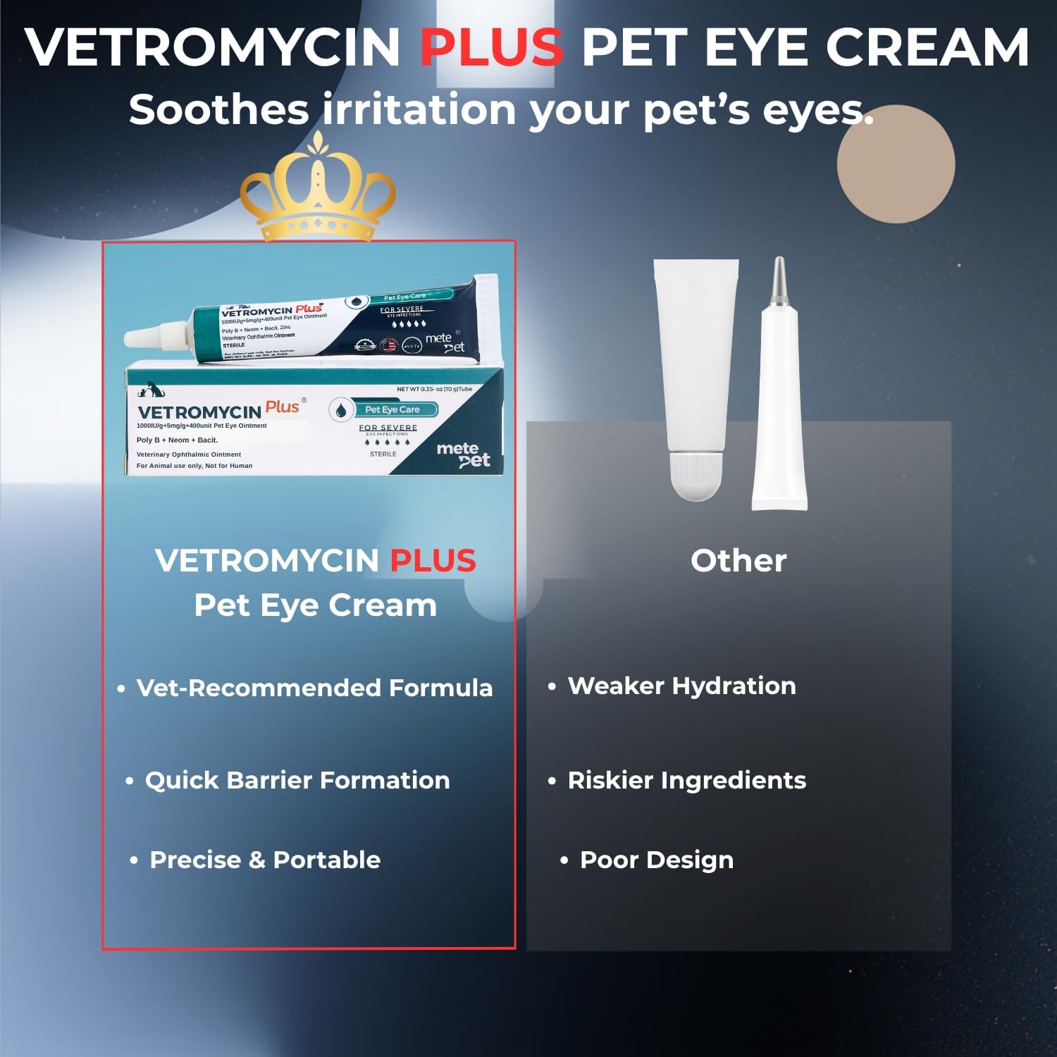 Rudra Retails authentic Metepet pet eye hygiene cream product shot