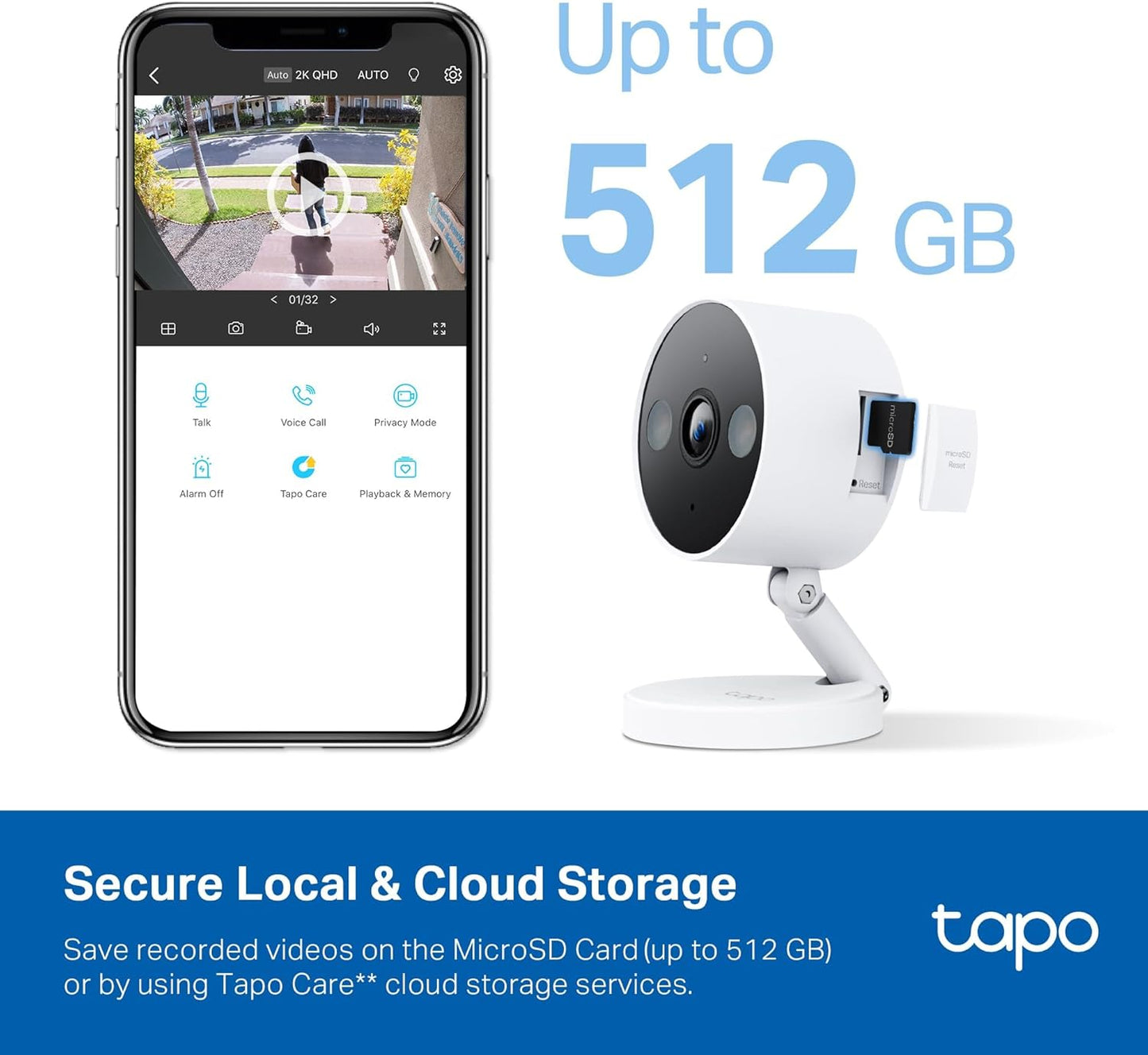 Tapo 2K+ Indoor/Outdoor Wired Security Camera - 2024 PCMag Editors' Choice, Person/Pet/Vehicle Detection, Baby Monitoring, Color Night Vision, Subscription-Free Local Storage or Optional Cloud, C120 - Image 3