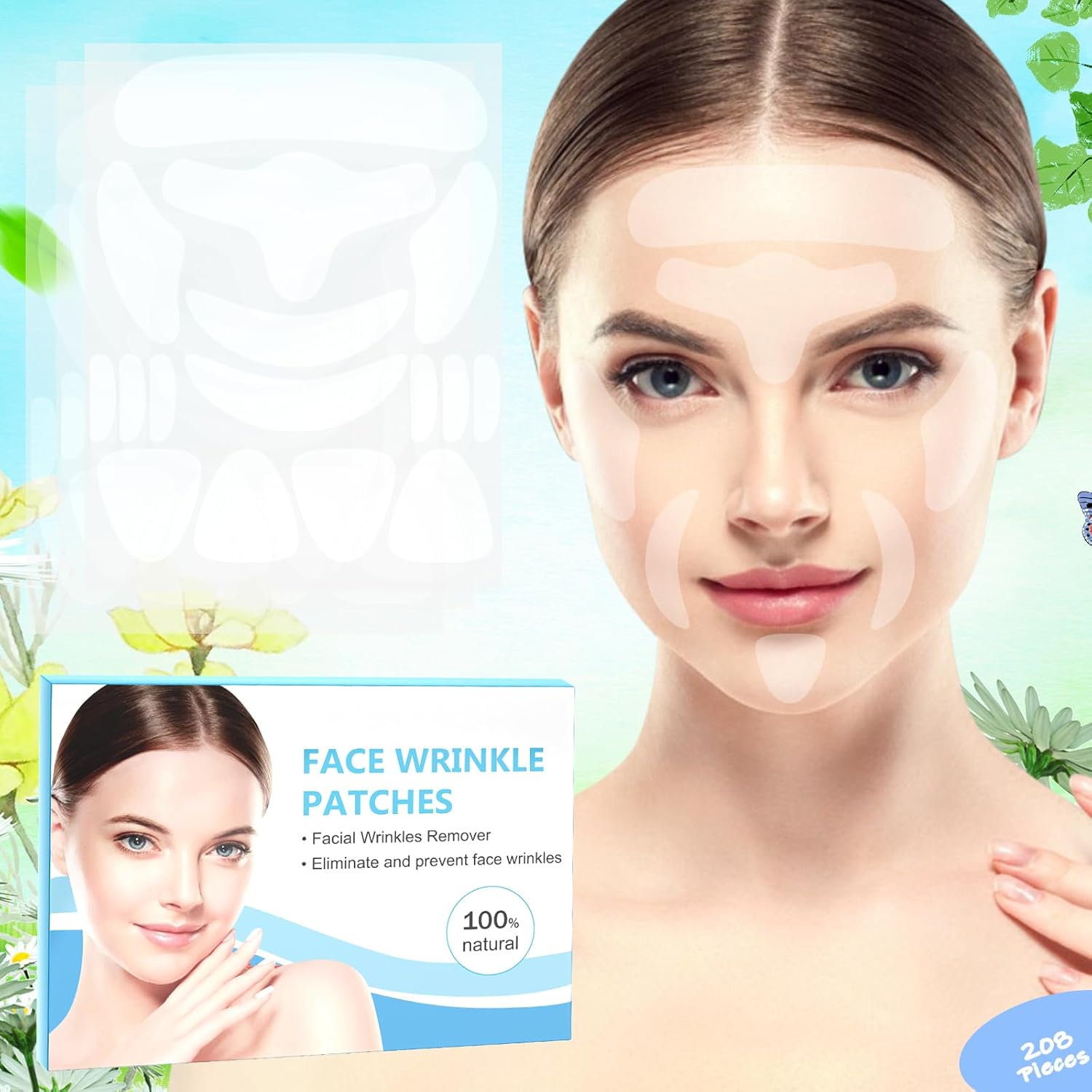 LadPemo face wrinkle patches overnight packaging front view showing anti aging benefits.