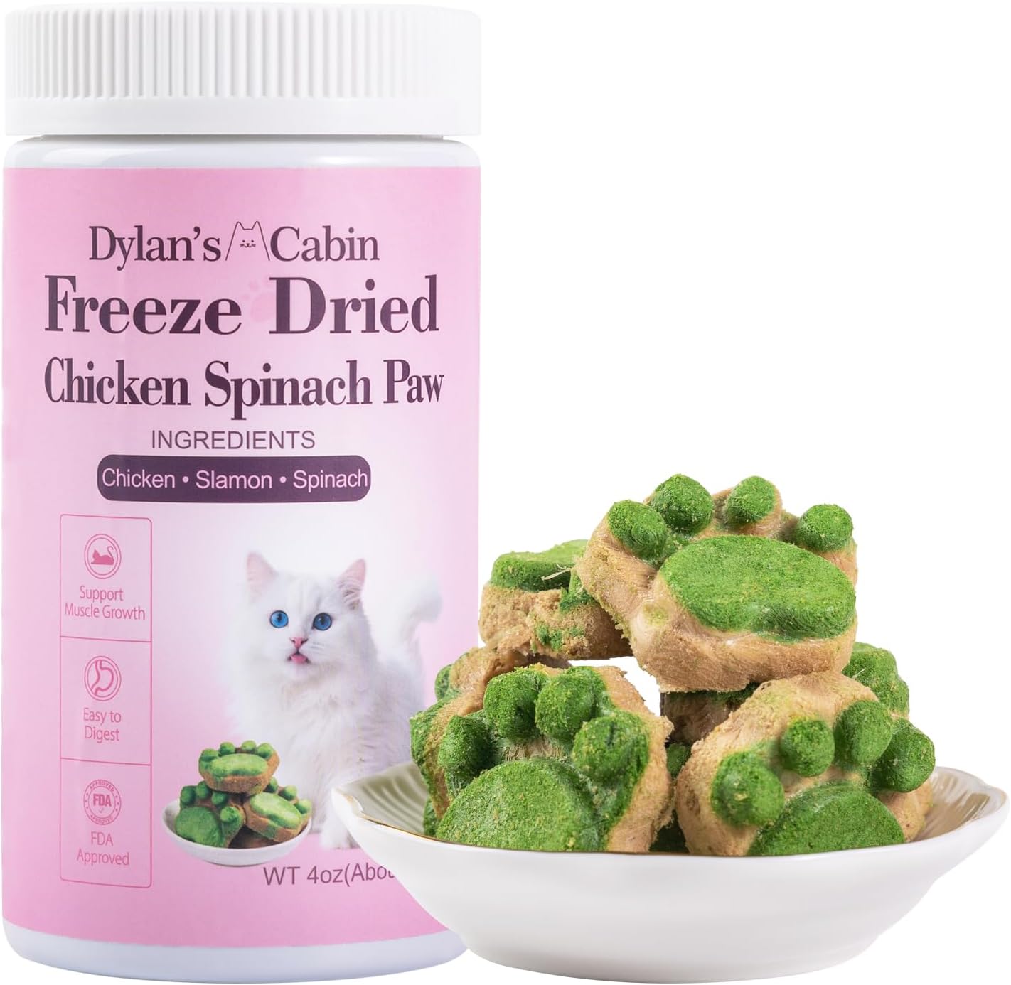 Dylan's cabin Cat Grass Teething Cube Treats - Natural Freeze Dried Edible Cat Chew Toy for Teeth Cleaning and Hairball Removal(80g) - Image 9