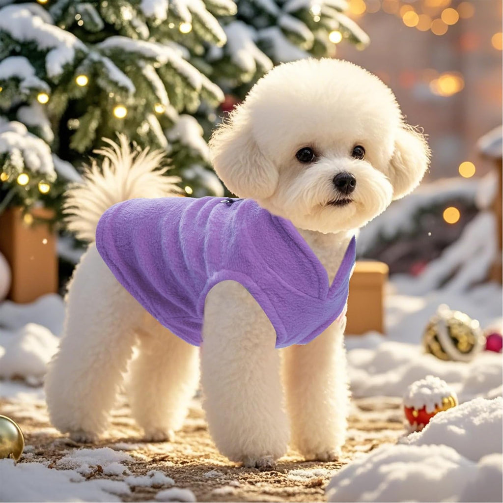 Rbenxia purple cat sweater cozy thermal jacket for small pets