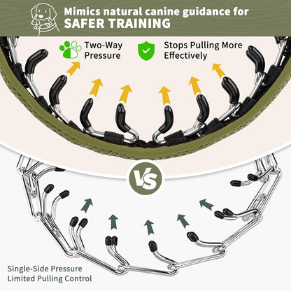 Mayerzon Martingale No Pull Collar for Medium Large Dogs German Shepherd Doberman Pitbull, Patented Anti Pull Correction Dog Collar for Safety Walking Training, Reflective, Adjustable(M/L, Army Green) - Image 2