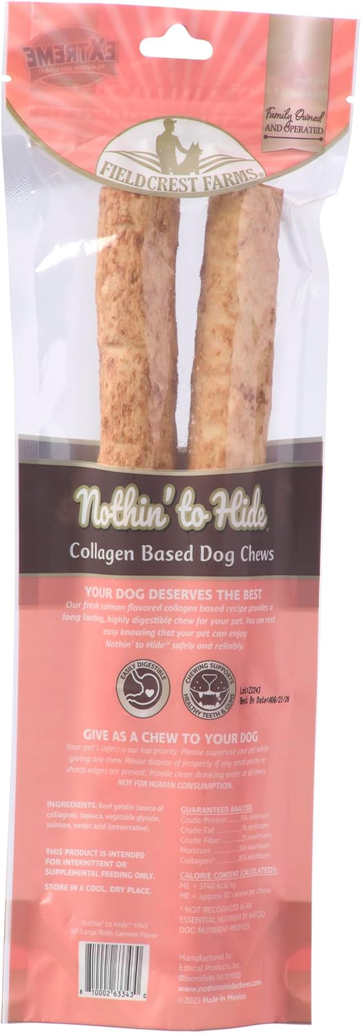 Fieldcrest Farms dog chews dental health treats for plaque and tartar reduction.