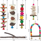 Bird Perch Bird Toys Parakeet Toys,Bird Cage Accessories Wooden Chew Toys Perch Stand for Parrot Conure Cockatiel Lovebird Parrotlet Budgie Finches and Other Small to Medium Sized Birds - Image 6