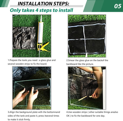 Sysmashing 17.7 by 11.8 inches reptile cage background panel material thickness view.